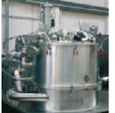 Vertical scraper centrifuge